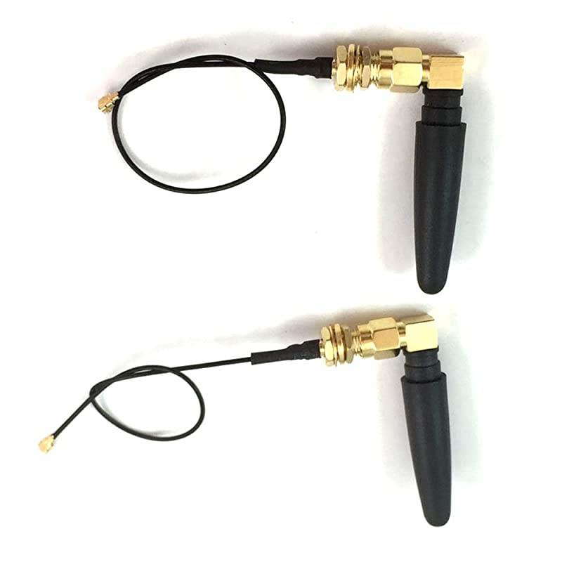 WiFi Antenna 2dbi SMA Male Pin Connector with Mini PCI UFL to SMA Female WiFi Pigtail RF113 Cable 15cmPack of 2