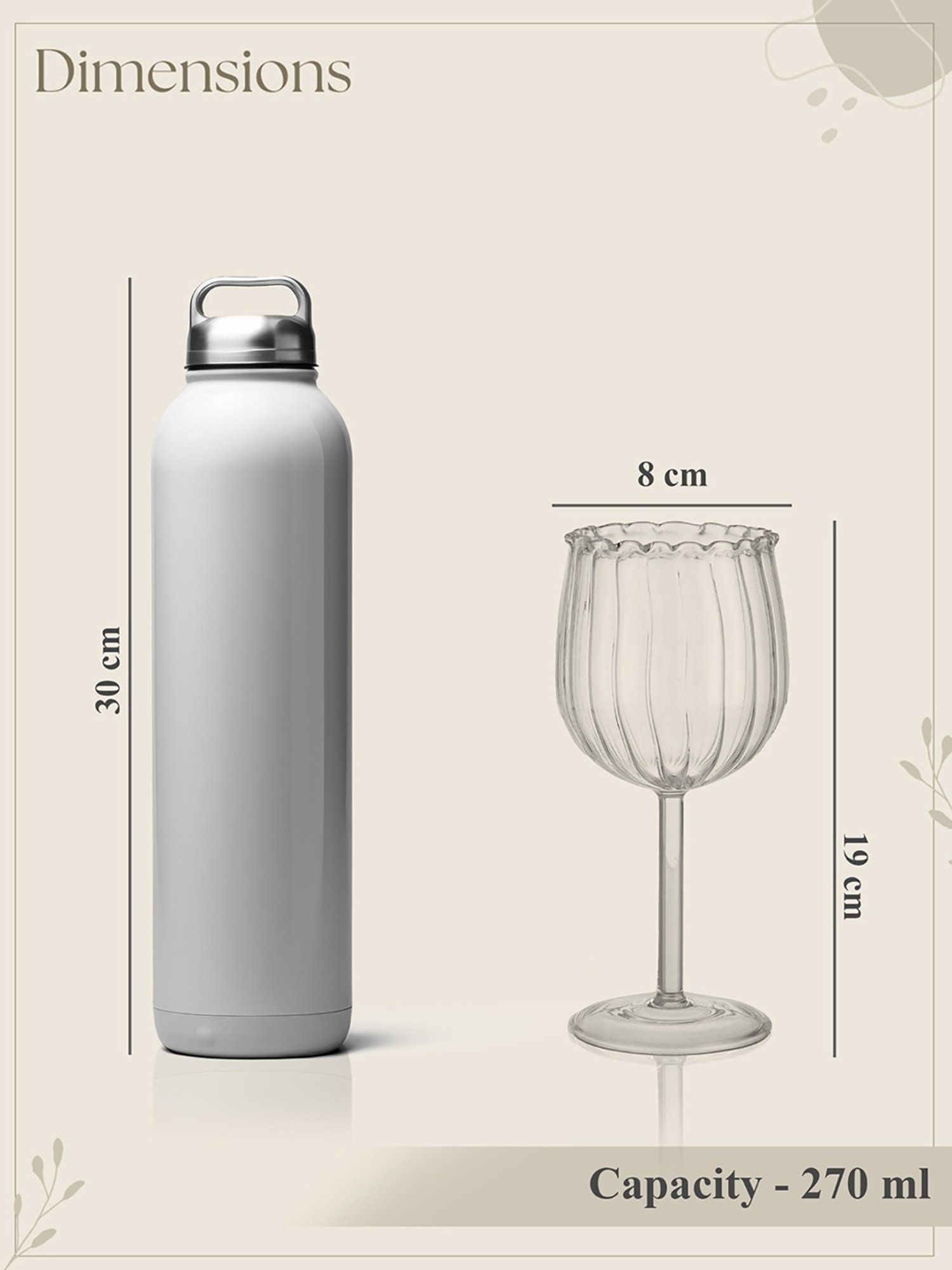 Trovea's Rose Shape Transparent Glass Wine Glass - Set of 4