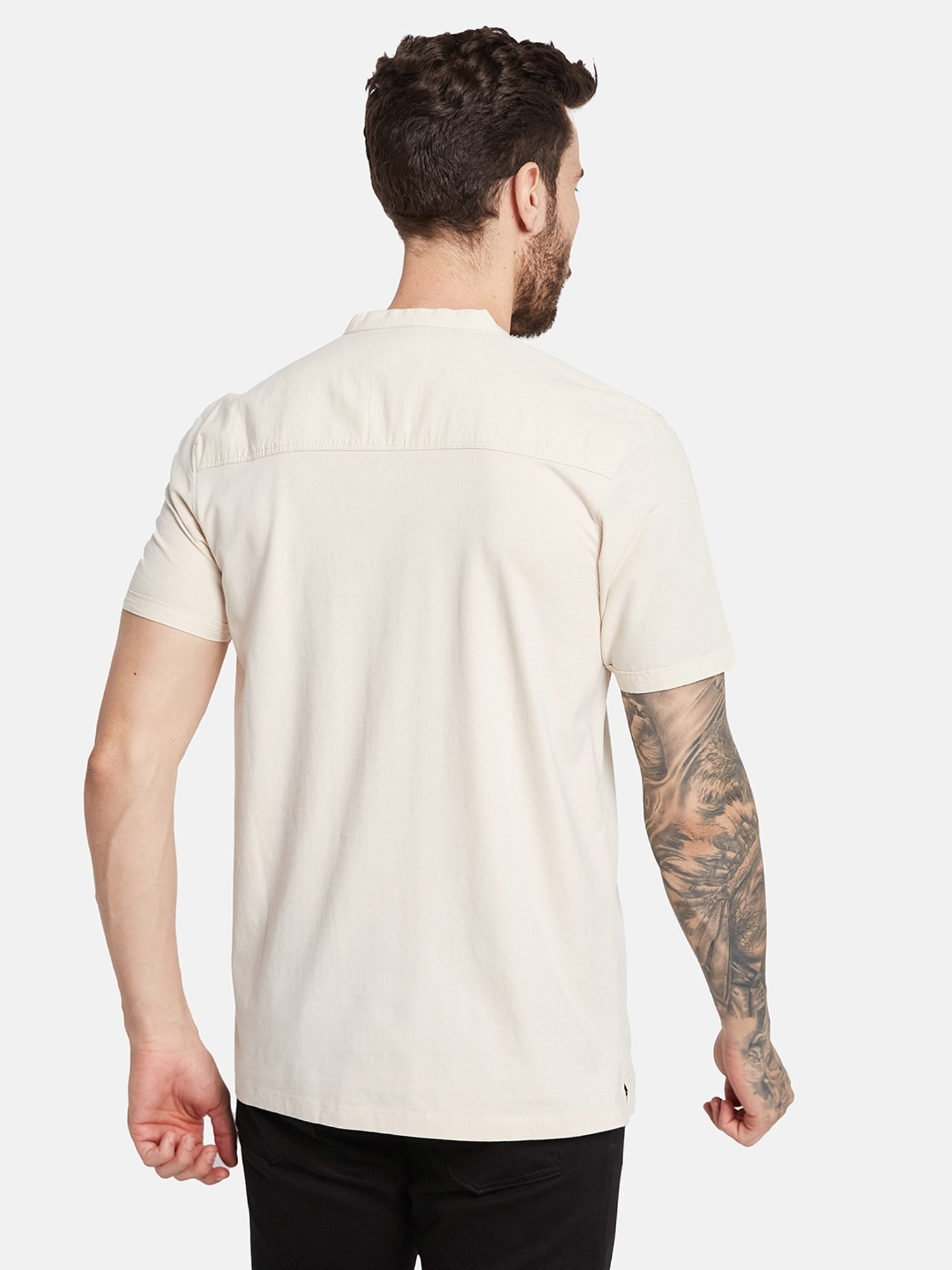 Octave Natural Regular Fit Henley T-Shirt