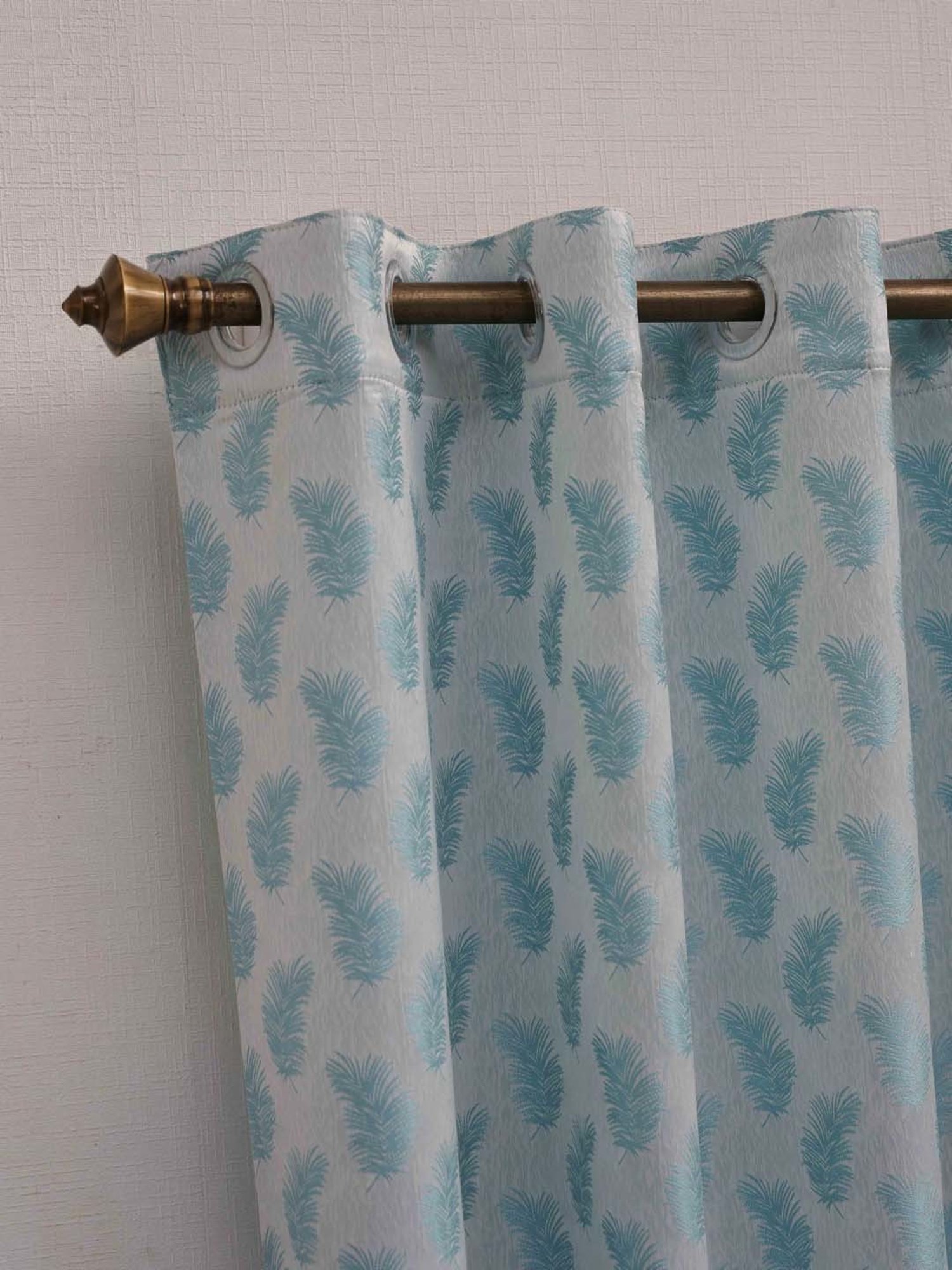 Ariana Feather Sky Blue Polyester 5ft Window Eyelet Curtain