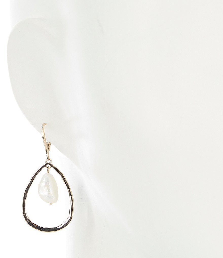 Sanctuary Project Semi Precious Turquoise and White Howlite Three Stone Stud Earrings Gold