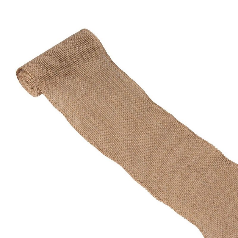 Genie Crafts 8-Pack Brown Burlap Jute Fabric Ribbon Roll 4.7 in x 2 Yard for Crafts, Sewing