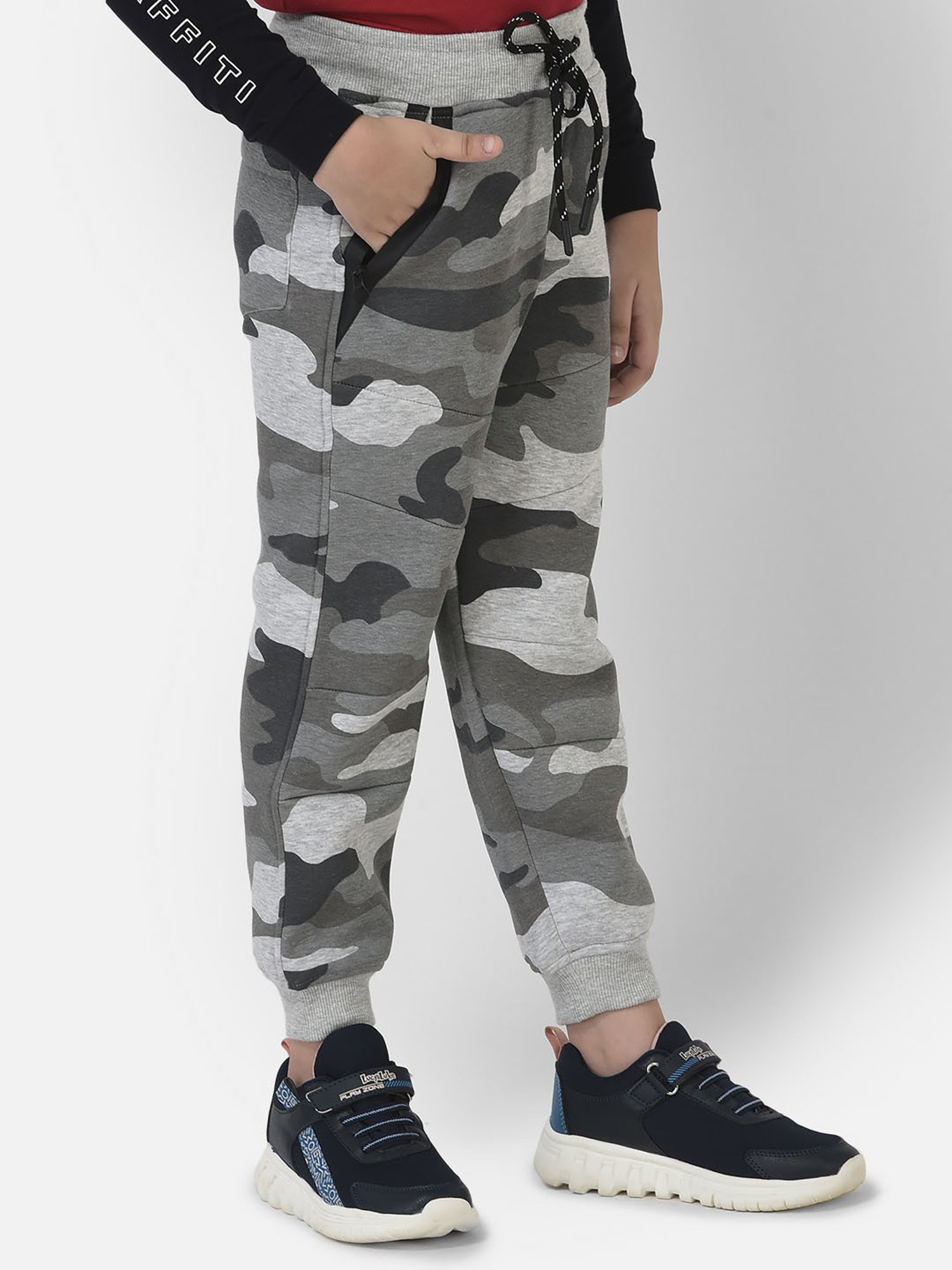 Crimsoune Club Boys Grey Camouflage Joggers