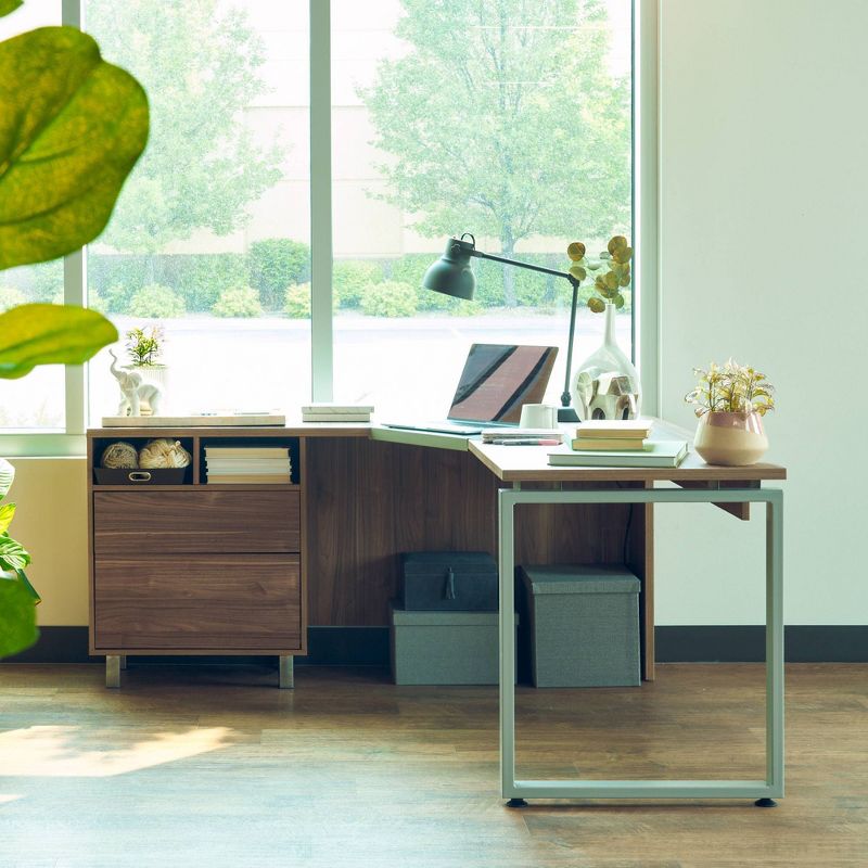 Emery 3 Drawer Desk Brown - RST Brands