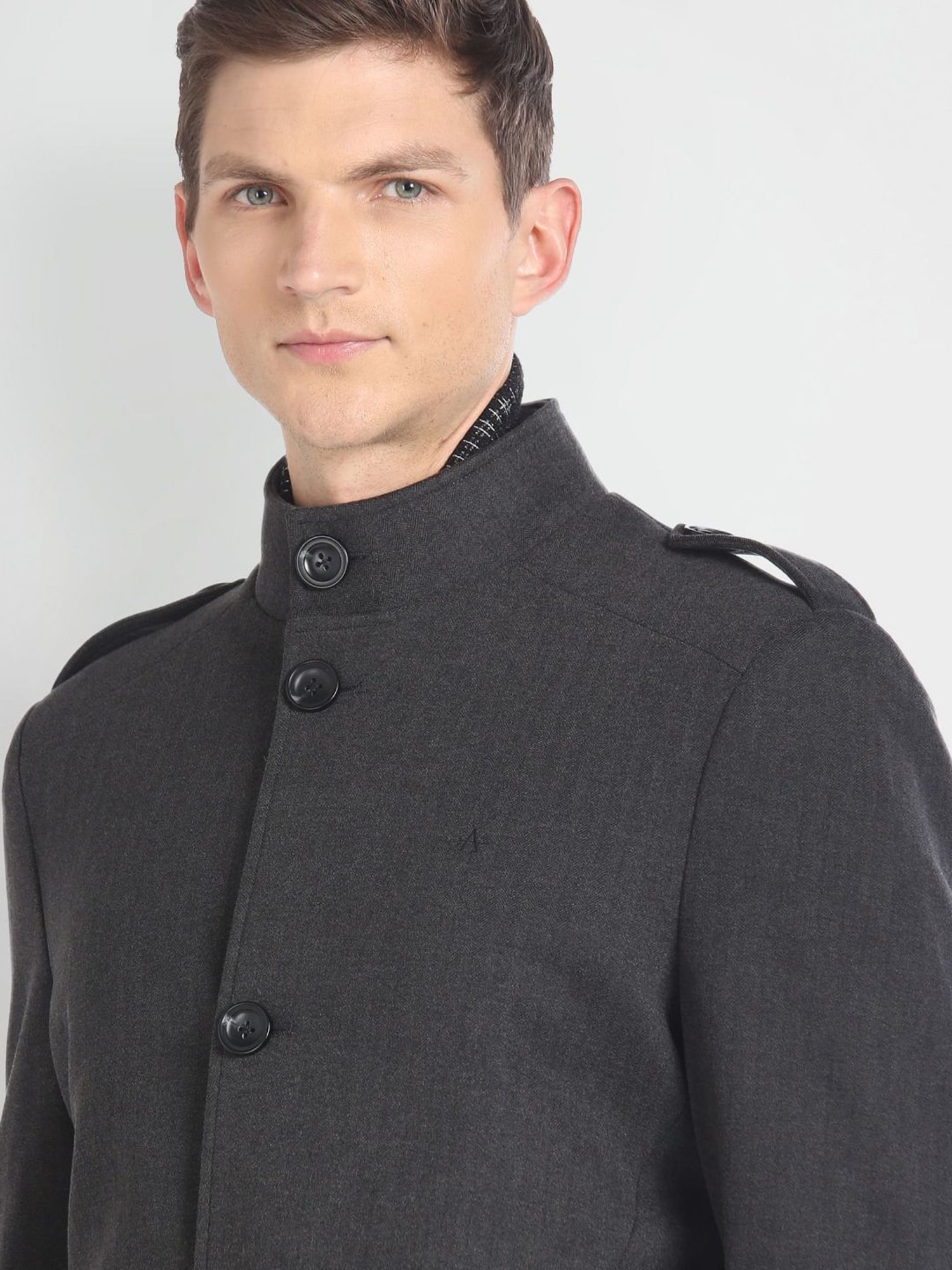 Arrow Sport Charcoal Regular Fit Overcoat