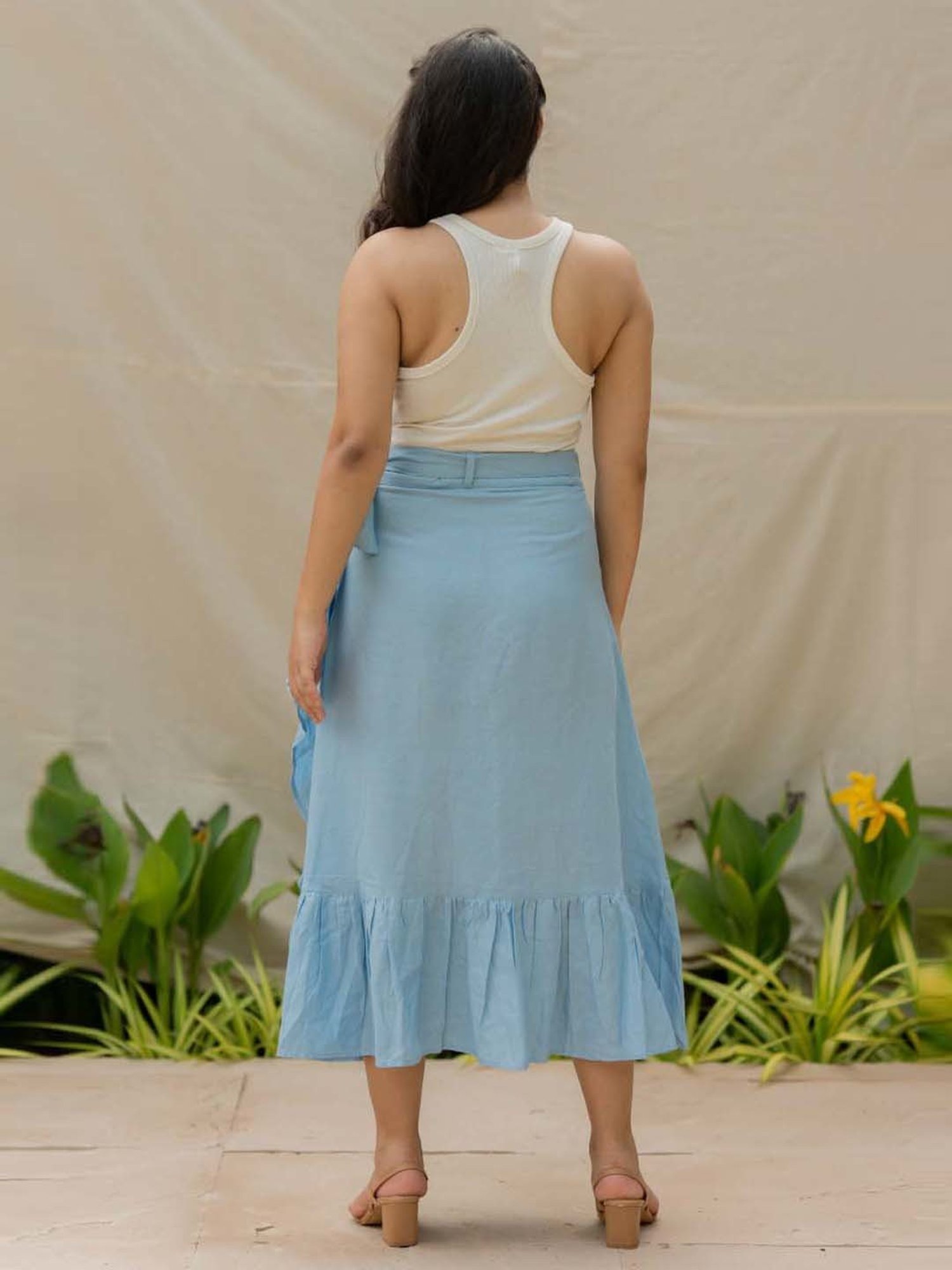 Anousshka Blue Mist Wrap Around Skirt