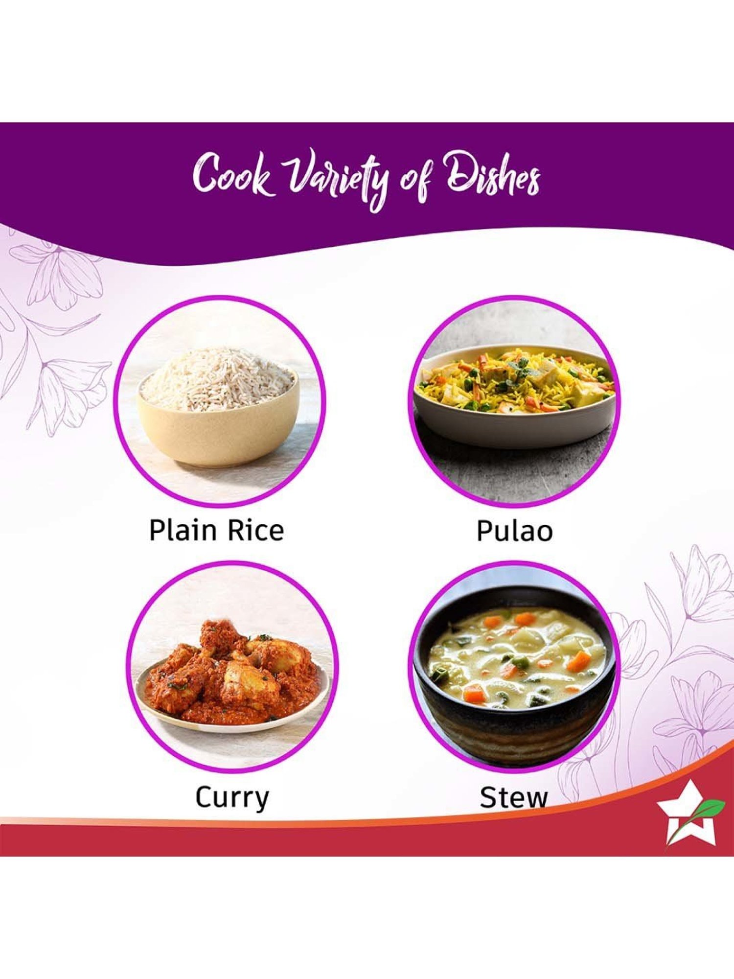 Pigeon Rice Cooker 700W, 1.8L with Single pot & Measuring Cup (Red)