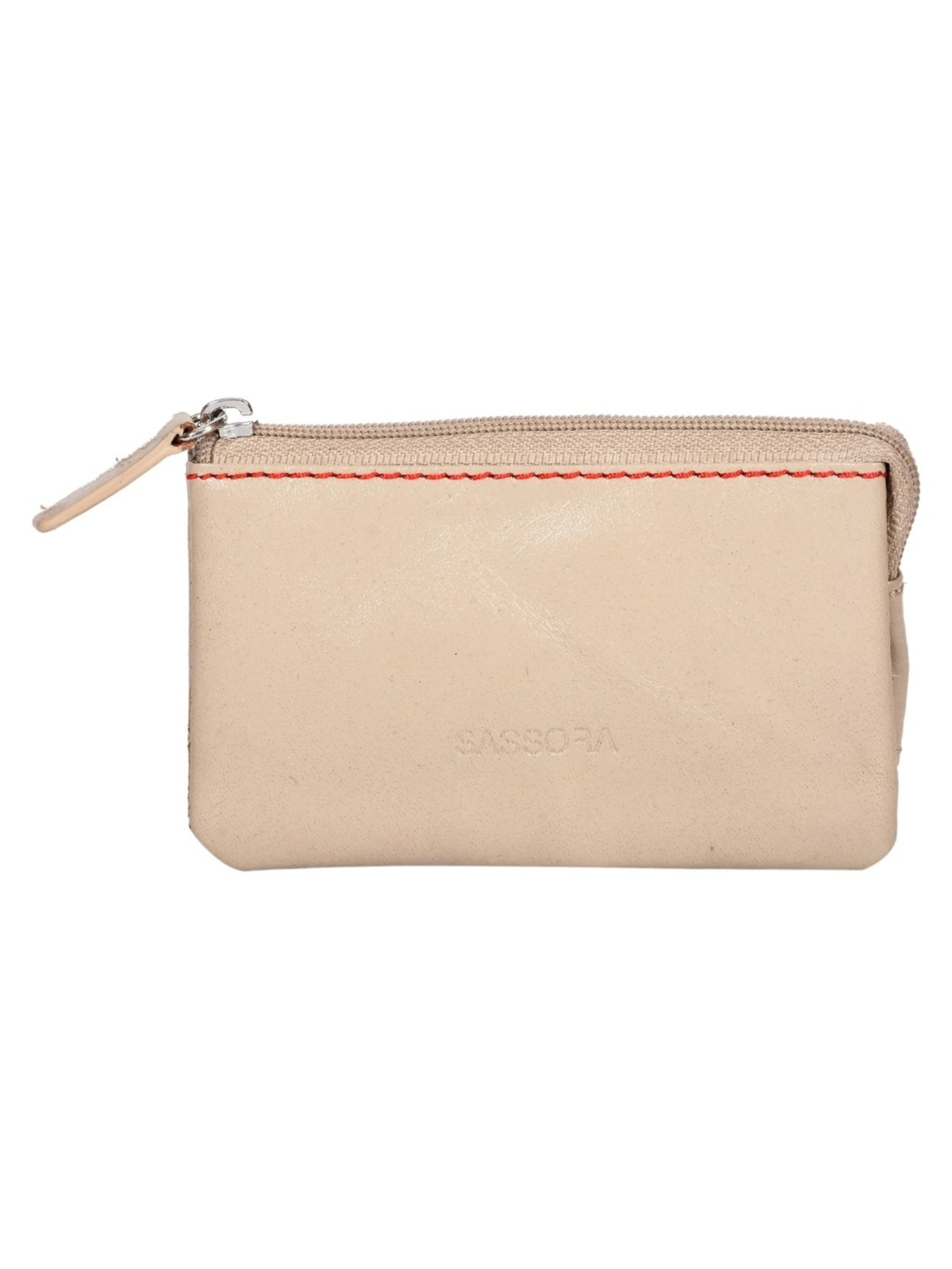 SASSORA JONAS Beige Leather Textured Wallet
