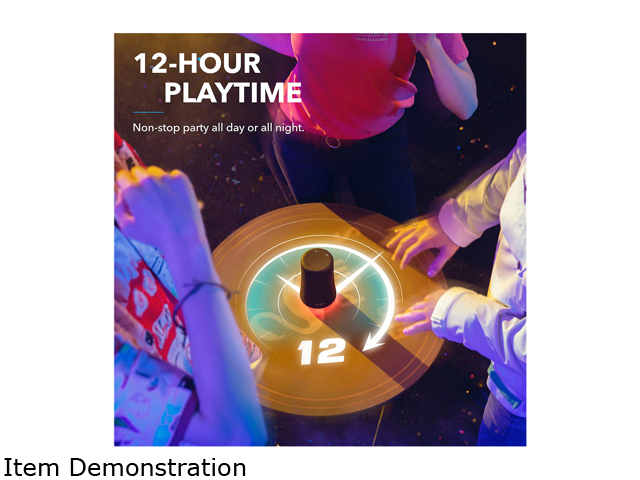 Anker Soundcore Flare Mini Bluetooth Speaker, Outdoor Bluetooth Speaker, IPX7 Waterproof for Outdoor Parties, LED Show with 360&deg; Sound and BassUp technology