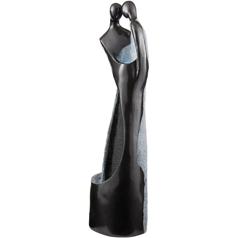 John Timberland Modern Couple Outdoor Floor Water Fountain with Light LED 47" High for Yard Garden Patio Deck Home