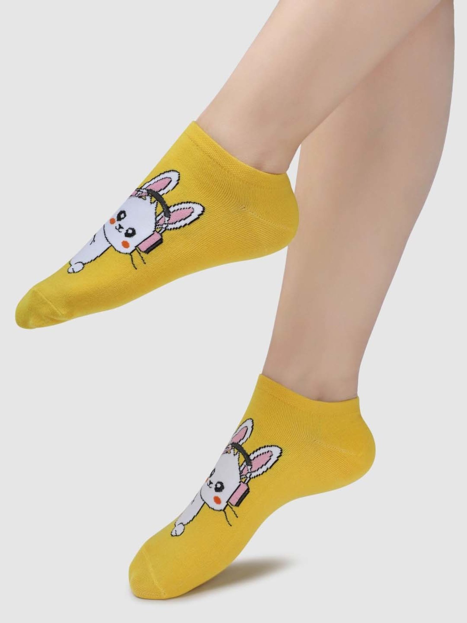 NEXT2SKIN Blue & Yellow Cotton Sneaker Socks - Pack Of 3