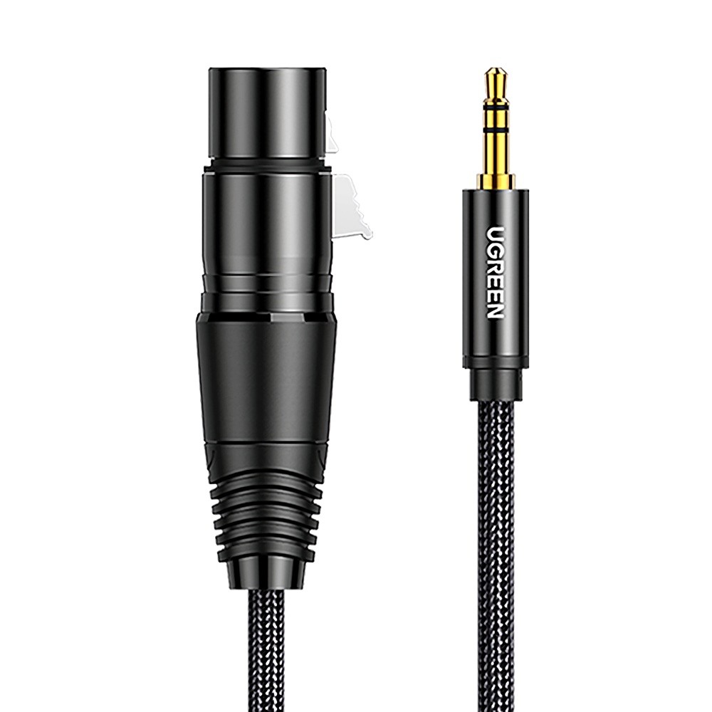 UGREEN AV182 3.5mm AUX Male to XLR Female Audio Cable 1m 2m HiFi Audio Cabe for Microphone Desktop Sound Card-1M