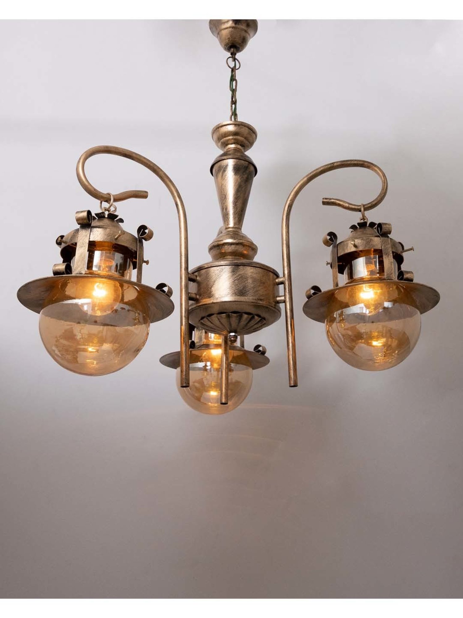 Homesake Vintage Edison Golden Metal 3-In-1 Rubbed Oil Antique Chandelier(Bulb not included)