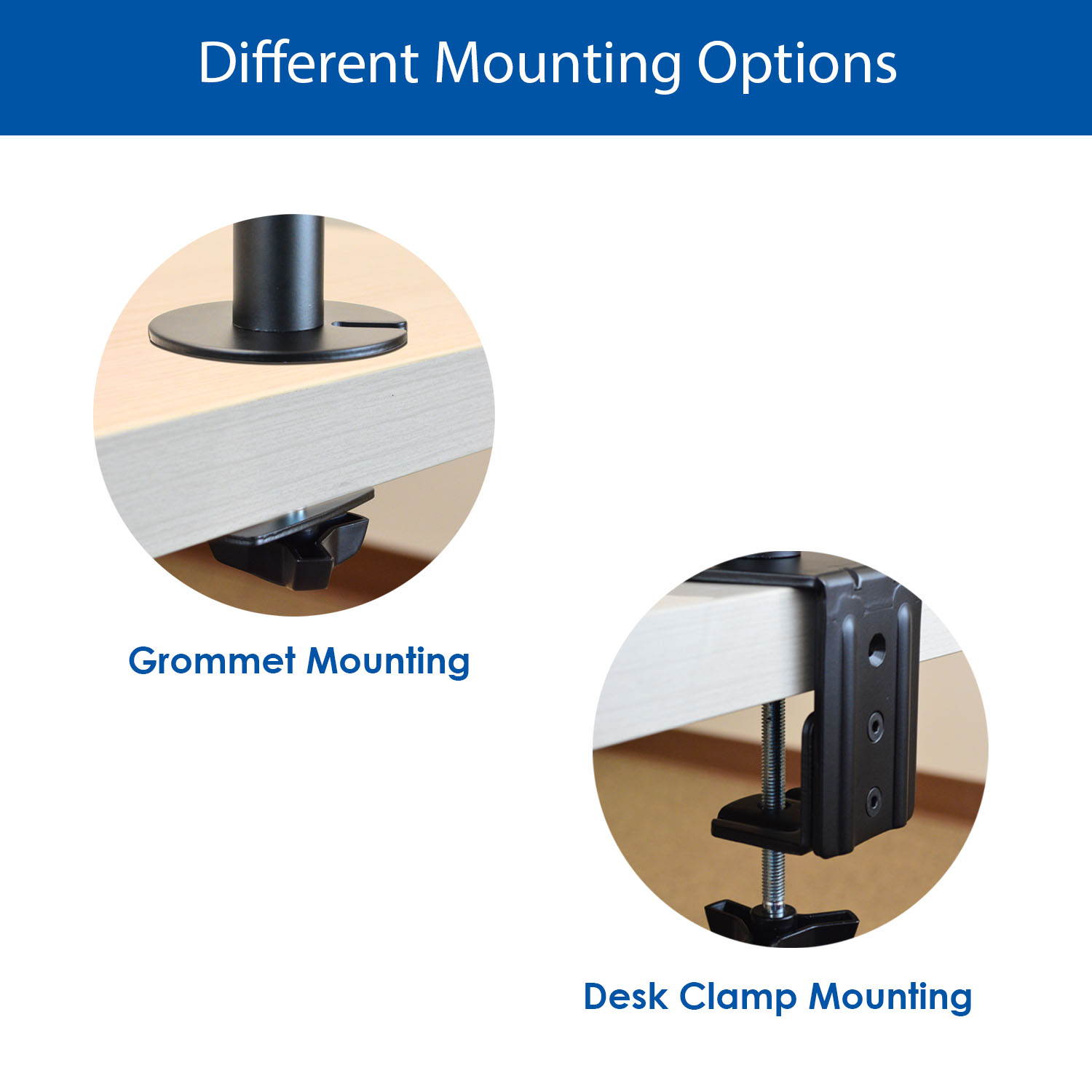 QualGear&reg; 13-27 Inch 3-Way Articulating Dual Monitor Desk Mount