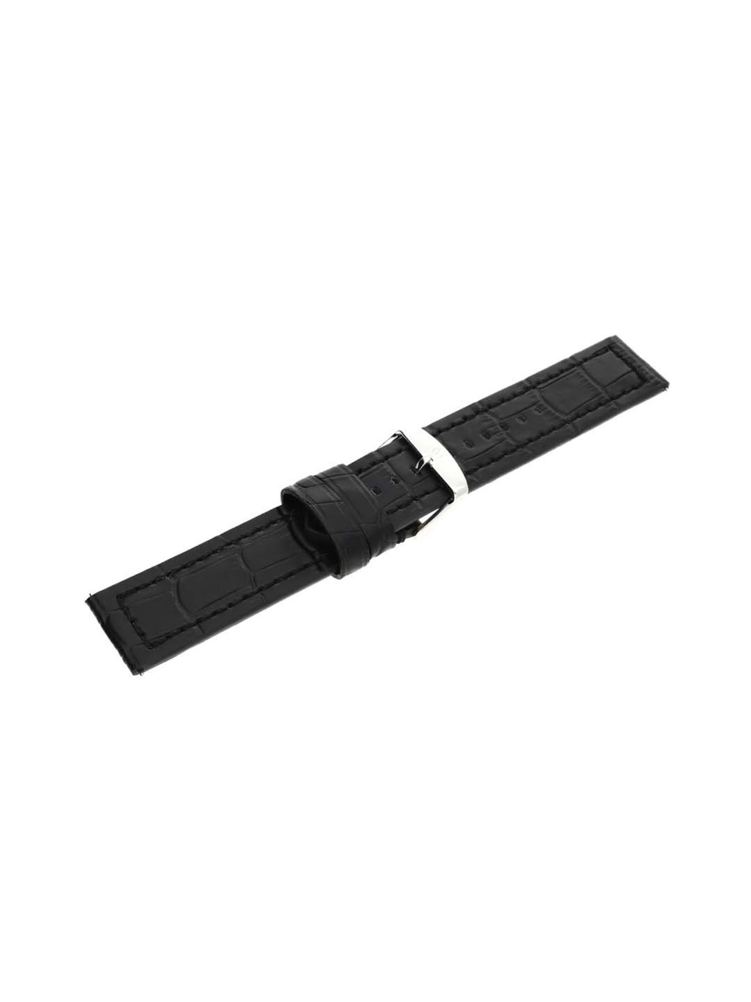 Titan 22 mm Black Genuine Leather Strap for Men