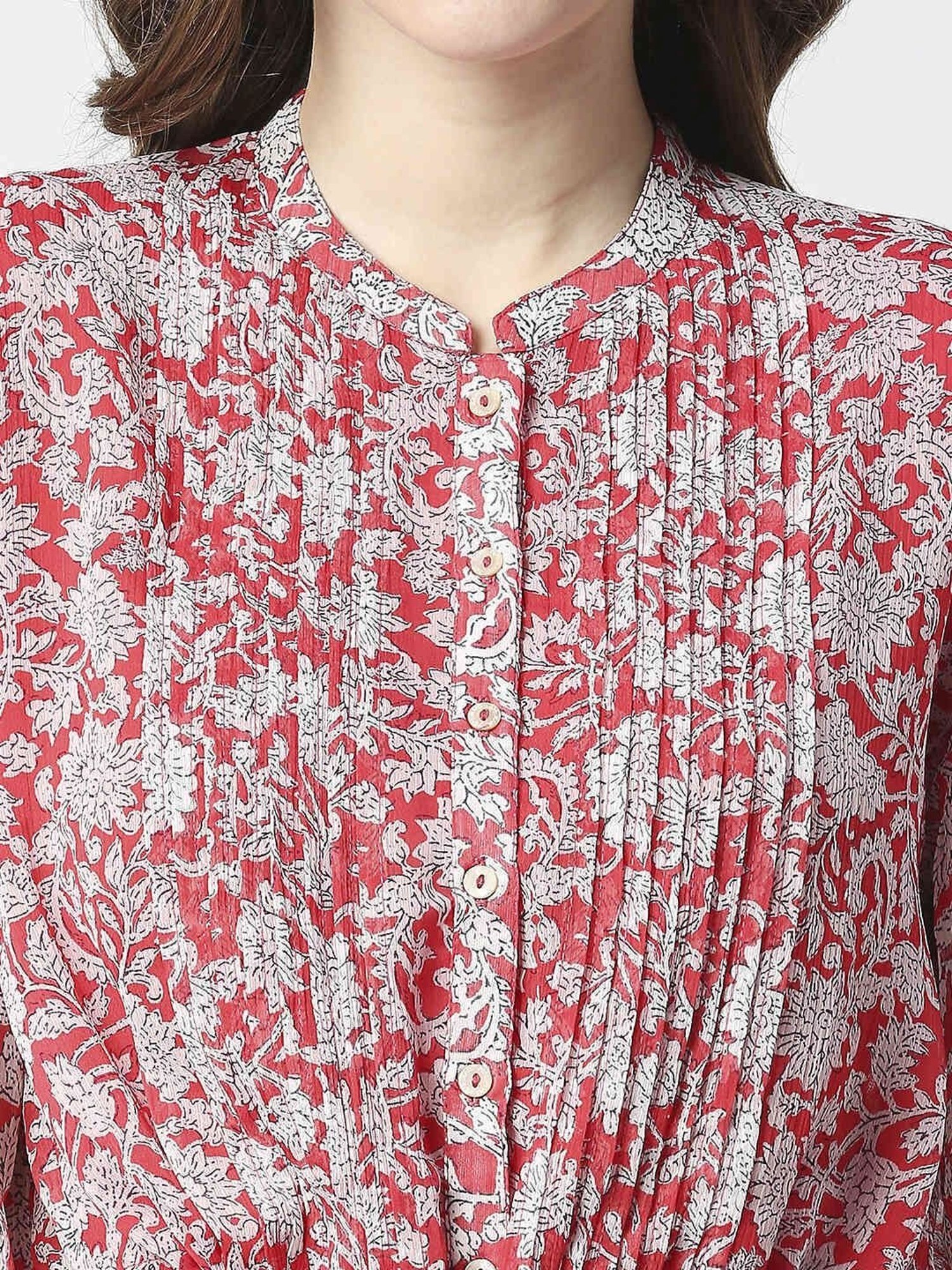 Pepe Jeans Red Floral Print Crop Top