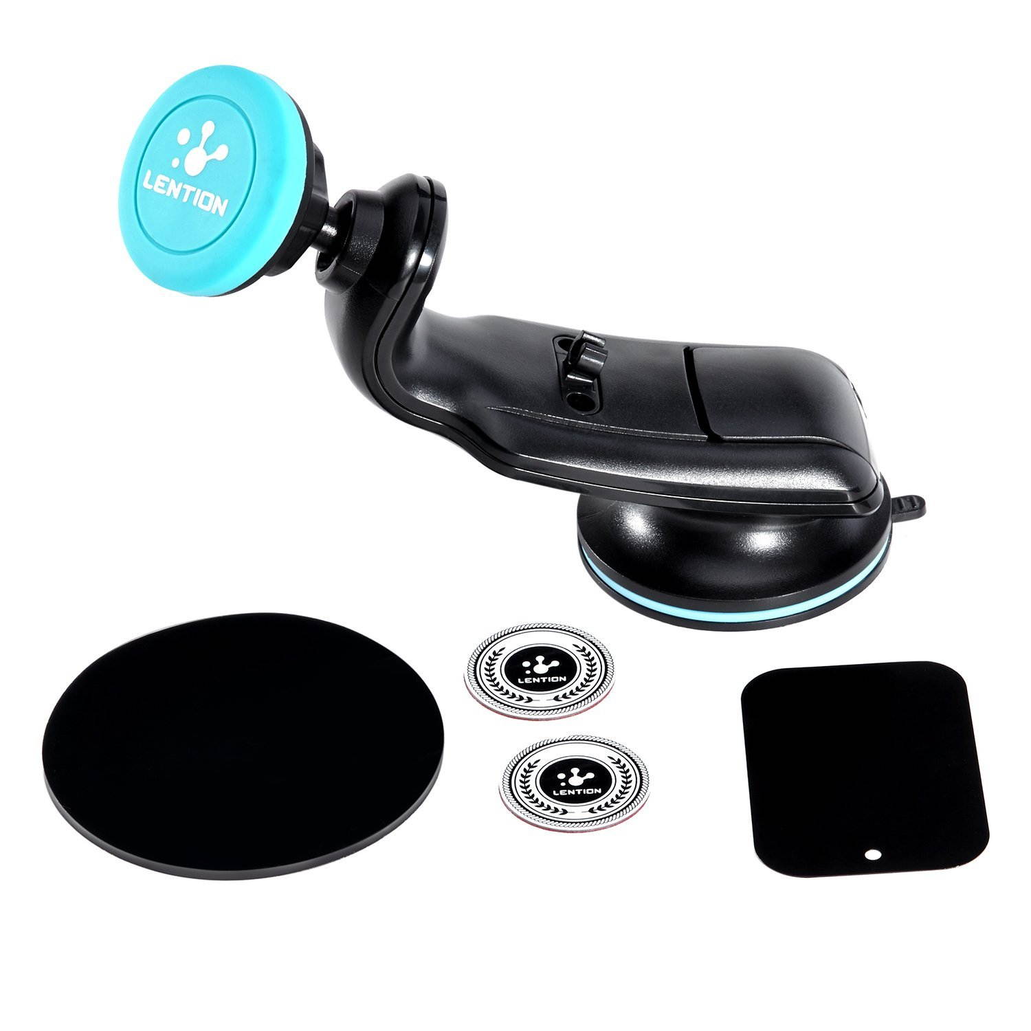 LENTION Magnetic Phone Holder,360&deg; Rotation Adsorption Car Mounts Holders for iPhone, iPod, Smart Phone, PSP, GPS - Black