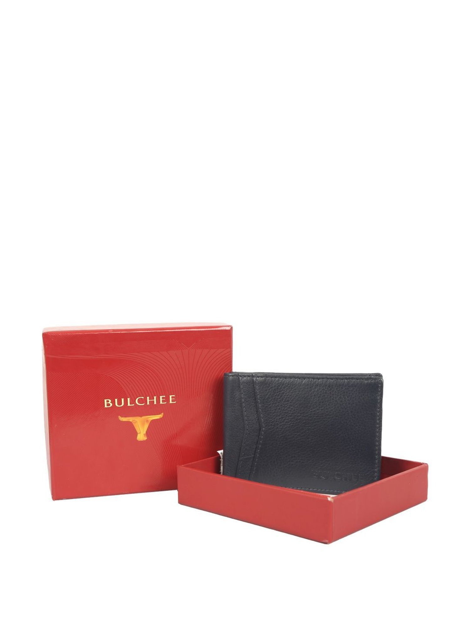 BULCHEE Navy Casual Leather Bi-Fold Wallet for men