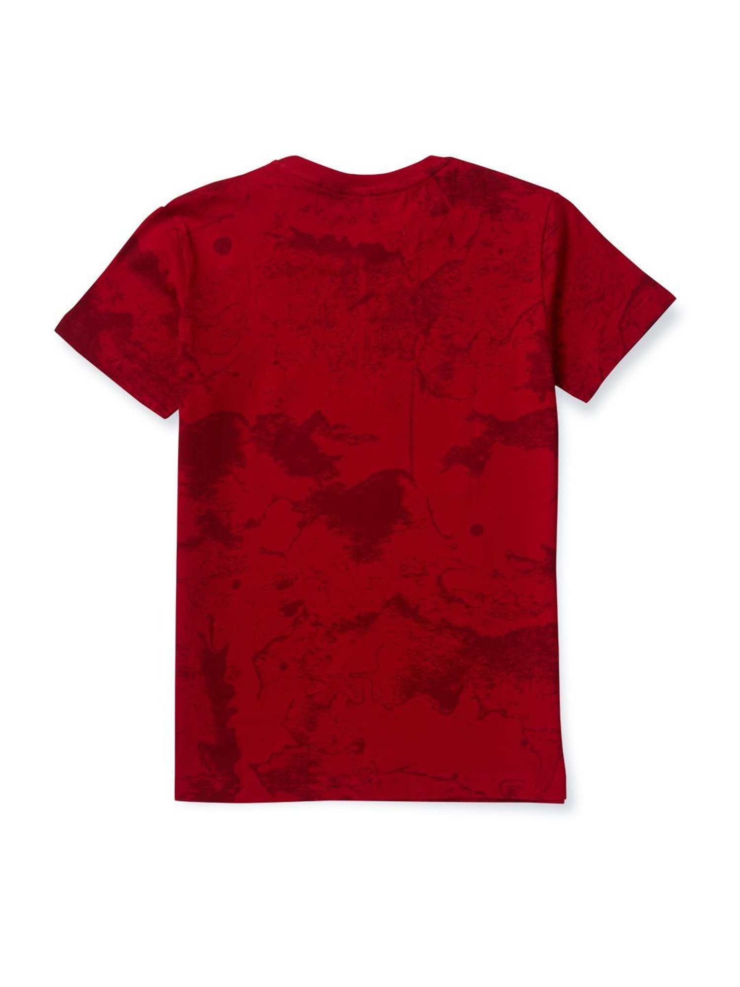 Gini & Jony Boys Red Printed T-Shirt