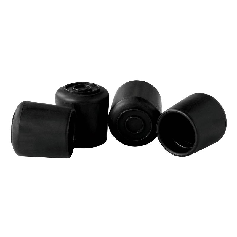 Scotch 4pk 7-8' Rubber Chair Tips Black