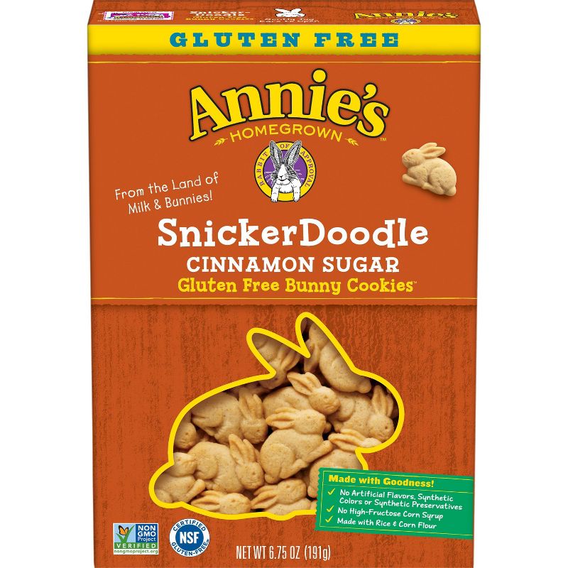 Annie's Snickerdoodle Cinnamon Sugar Gluten Free Bunny Cookies - 6.75oz