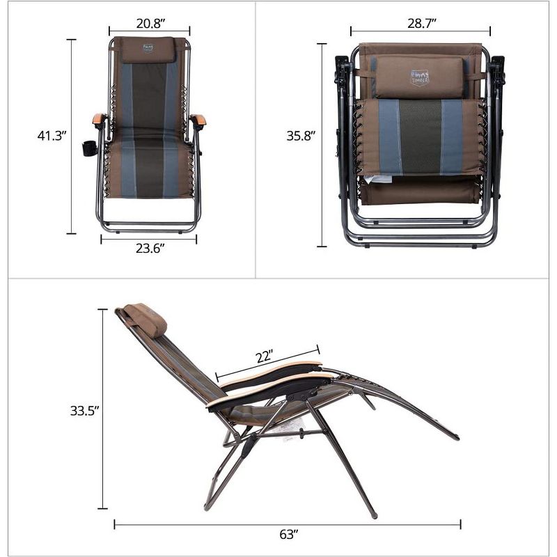 Copa Backpack Single Position Folding Aluminum Beach or Poolside Lounge Chair with Backpack Straps, Dark Blue