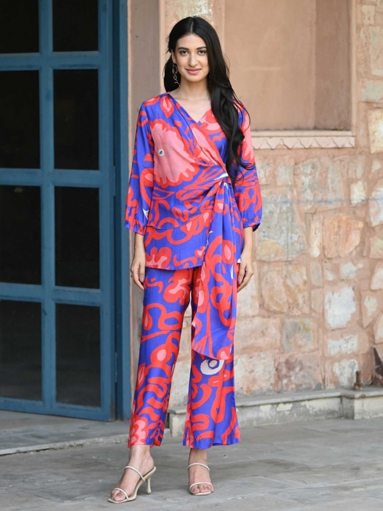 Mahee Jaipur Blue Chic Wave Tunic with Pant Co-ord Set