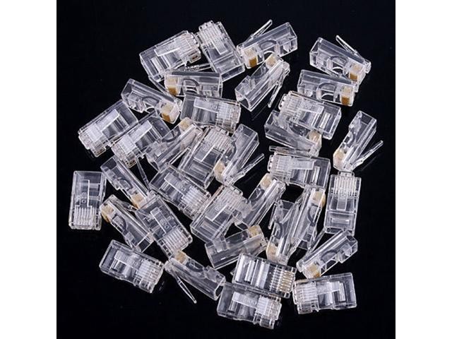 New 100PCS RJ45 RJ-45 CAT-5 Modular Plug Ethernet Gold Plated Network Connector