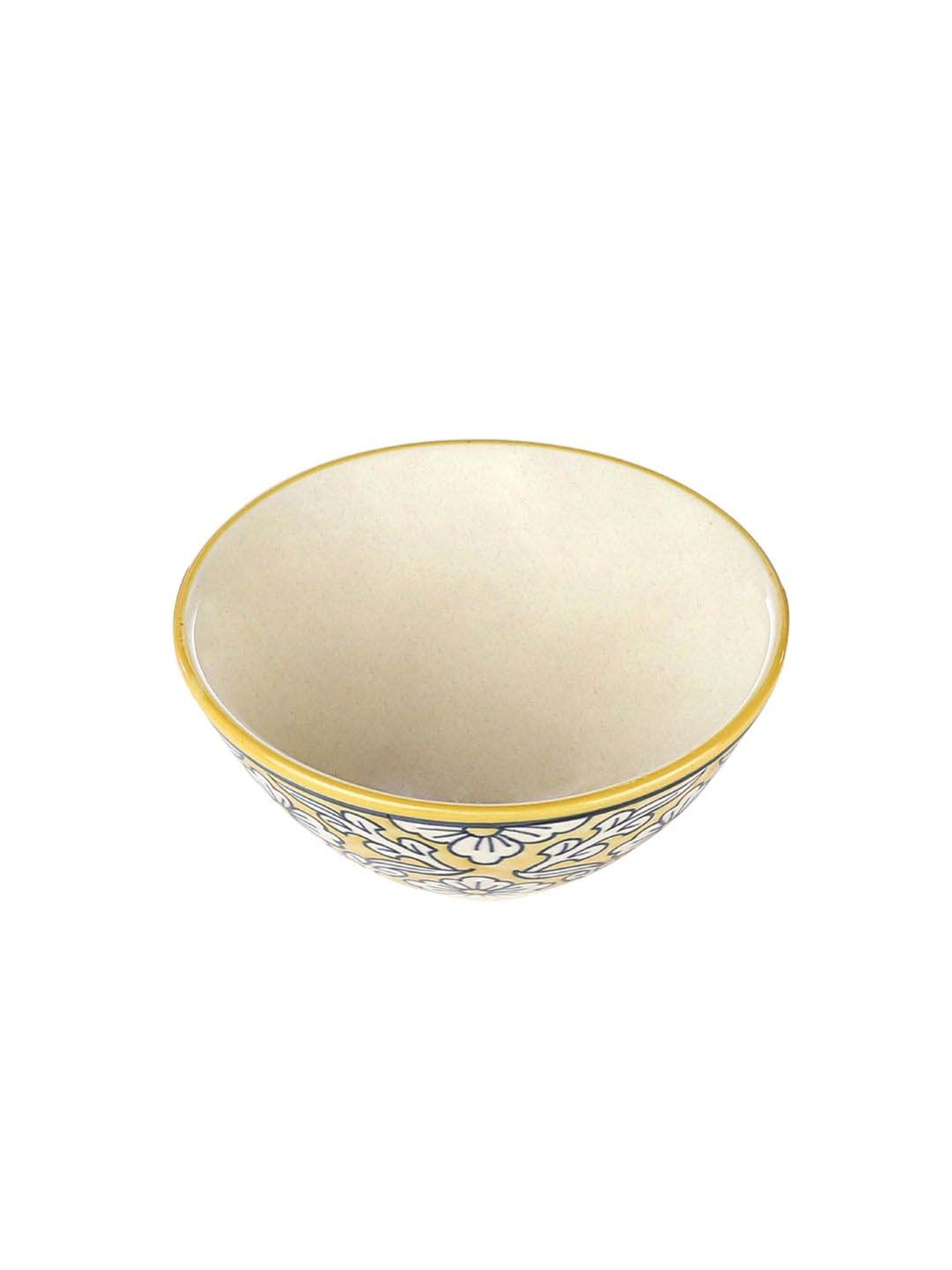 VarEesha Manohar Yellow Ceramic Small Serving Bowl (0.5 L) - Set of 2