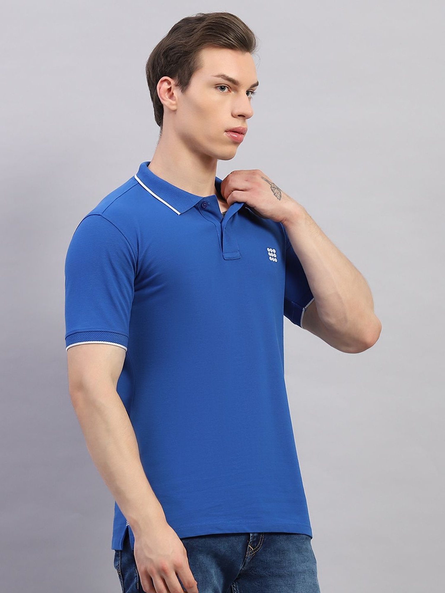 Rock.It Blue Regular Fit Polo T-Shirt
