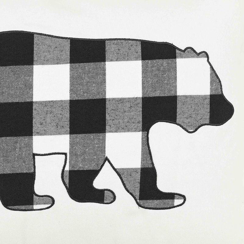 Black Cabin Plaid Bear Throw Pillow - Eddie Bauer