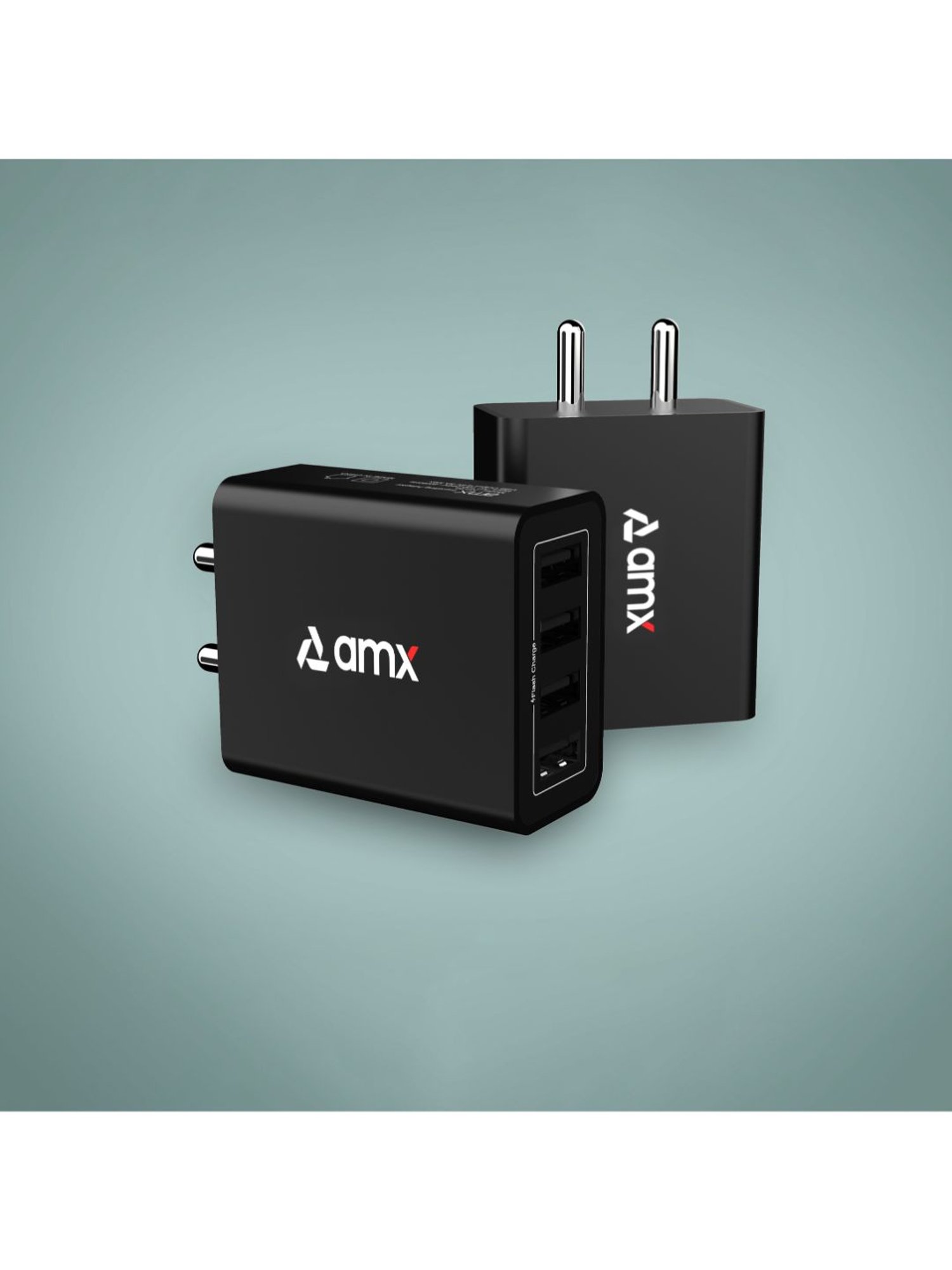 AMX XP 40 25W 4 Port Smart USB Wall Charge Adapter (Black)