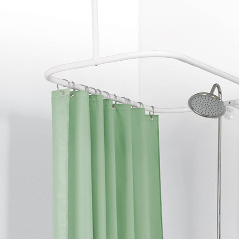 Hoop Shaped Aluminum Shower Curtain Rod White - Zenna Home