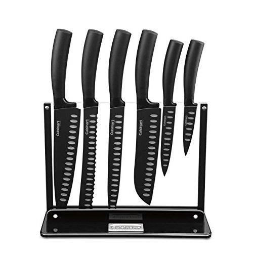 Cuisinart C77NS-7P 7-Piece Nonstick Cutlery Knife Set with Acrylic Stand, Black