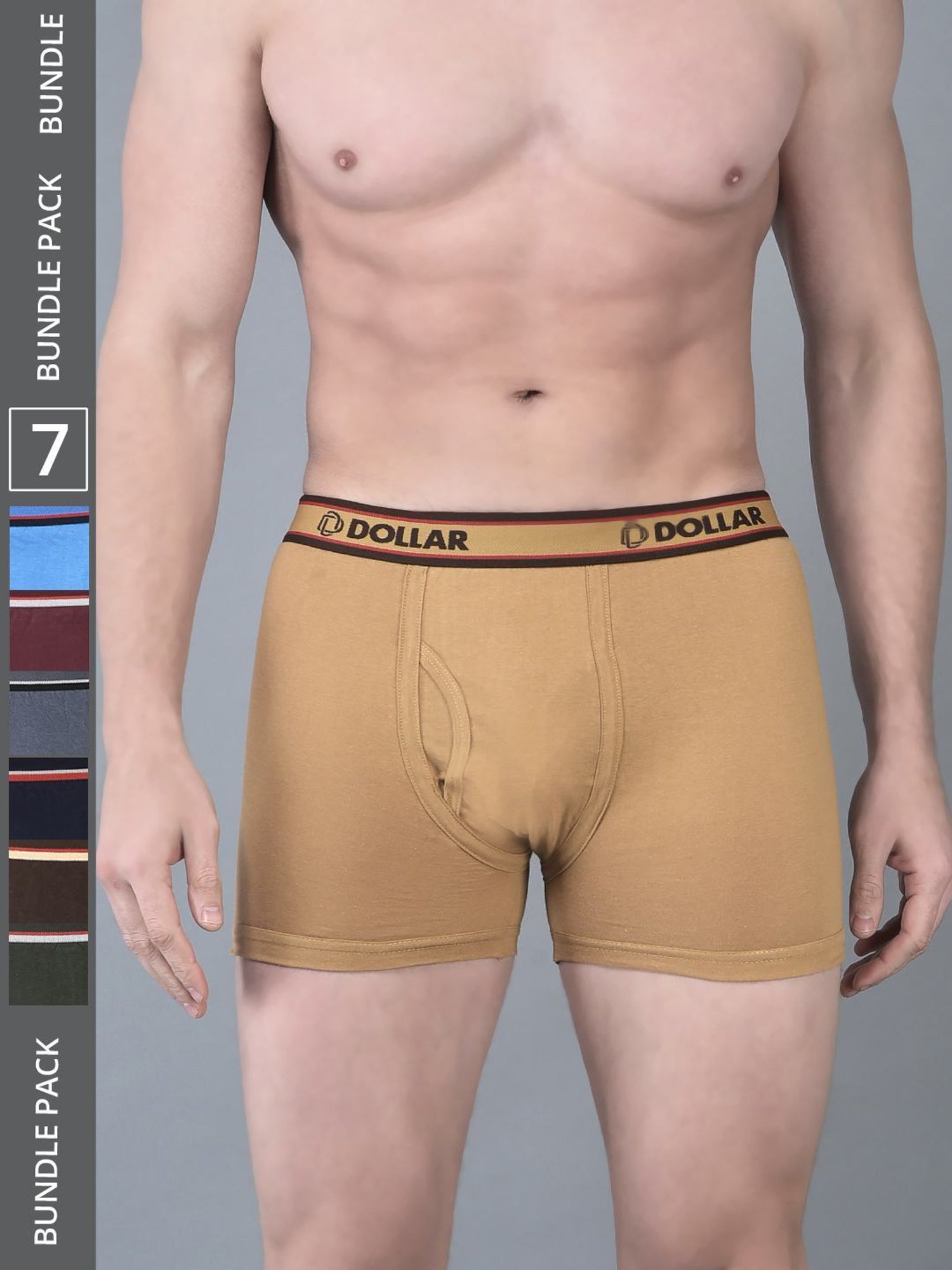 Dollar Bigboss Assorted Cotton Regular Fit Trunks - Pack Of 7