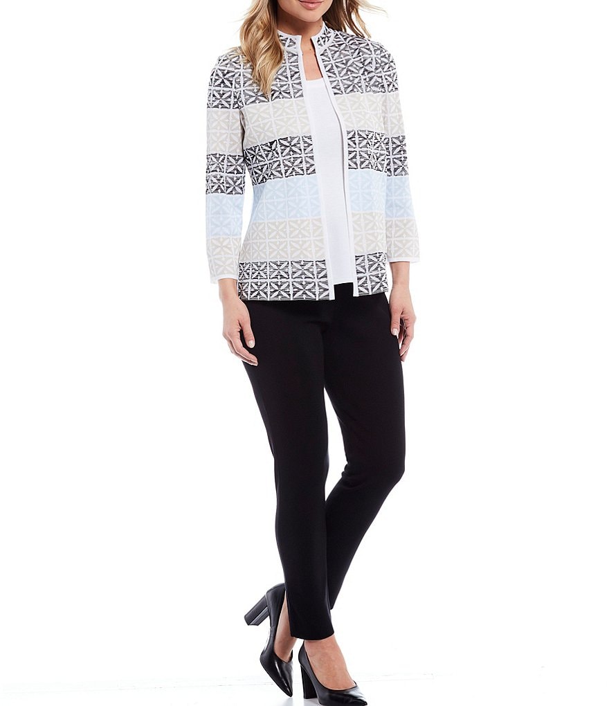 Misook Long Sleeve Shell Block Jacket