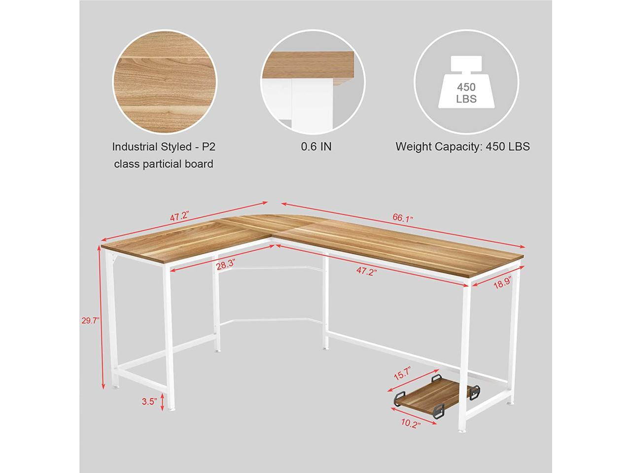 Gaming Computer Desks for Home Office PC Workstation Table,Black