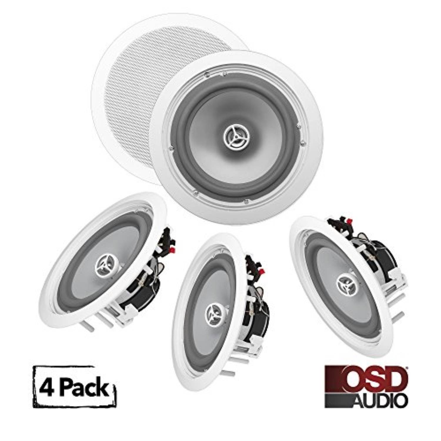 osd audio ice800wrs 8" inceiling / inwall 300w waterresistant outdoor speaker set of 4 speakers
