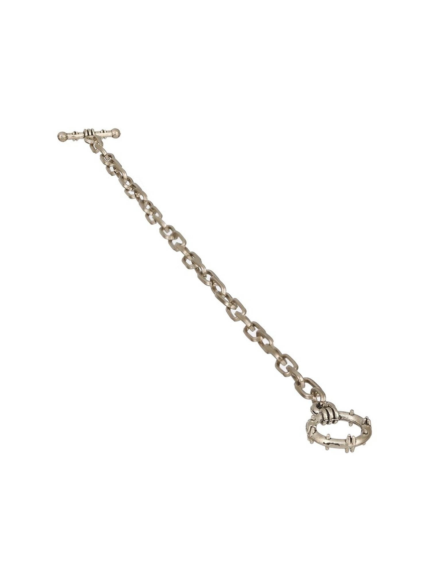 Aatmana Men Silver-Toned Rhodium-Plated Link Bracelet