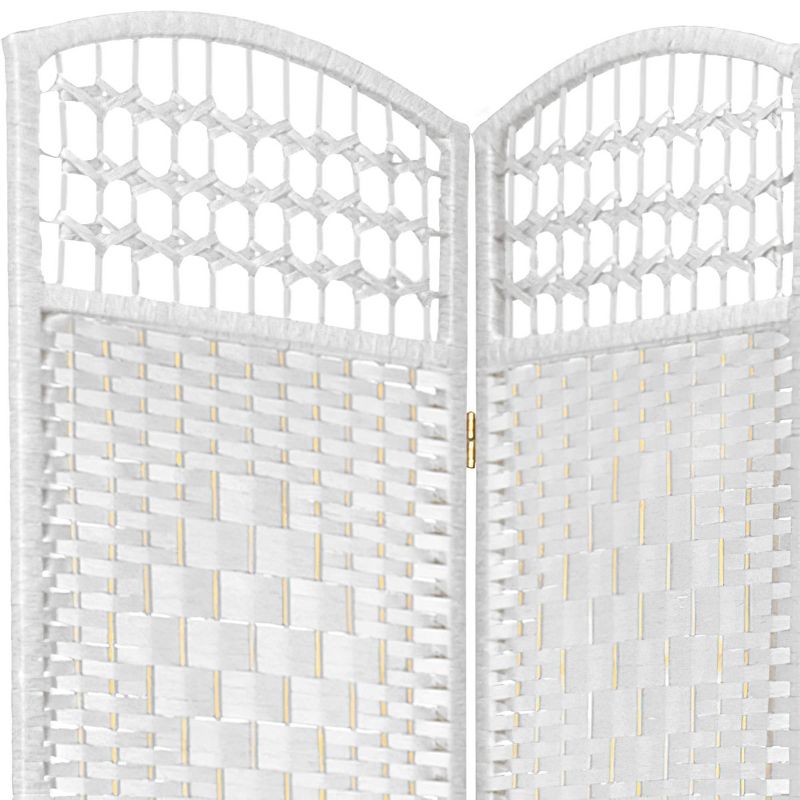 5 1/2 ft. Tall Fiber Weave Room Divider - White (5 Panel)