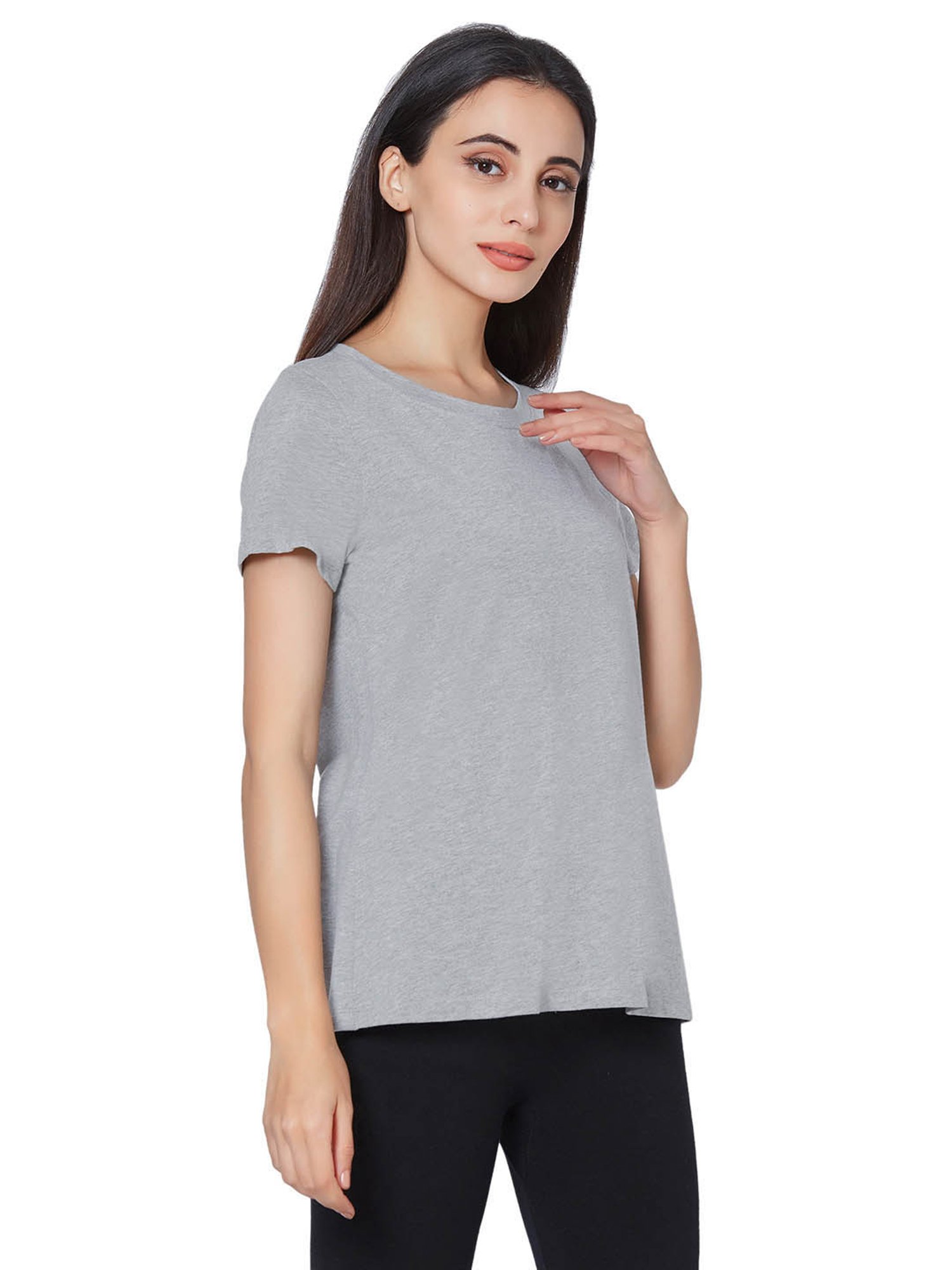Soie Grey Textured Lounge T-Shirt