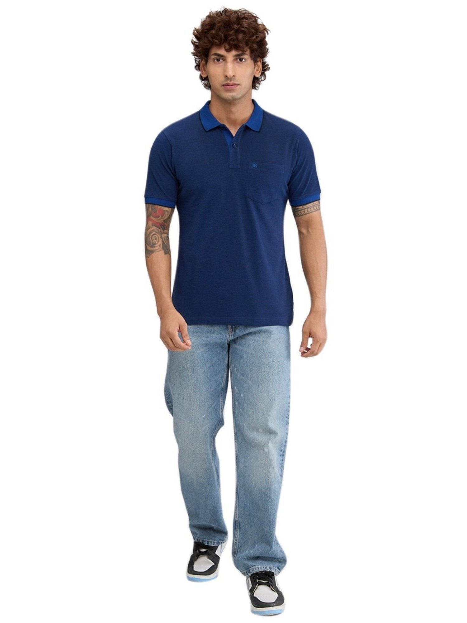 Raymond Blue Slim Fit Polo T-Shirt