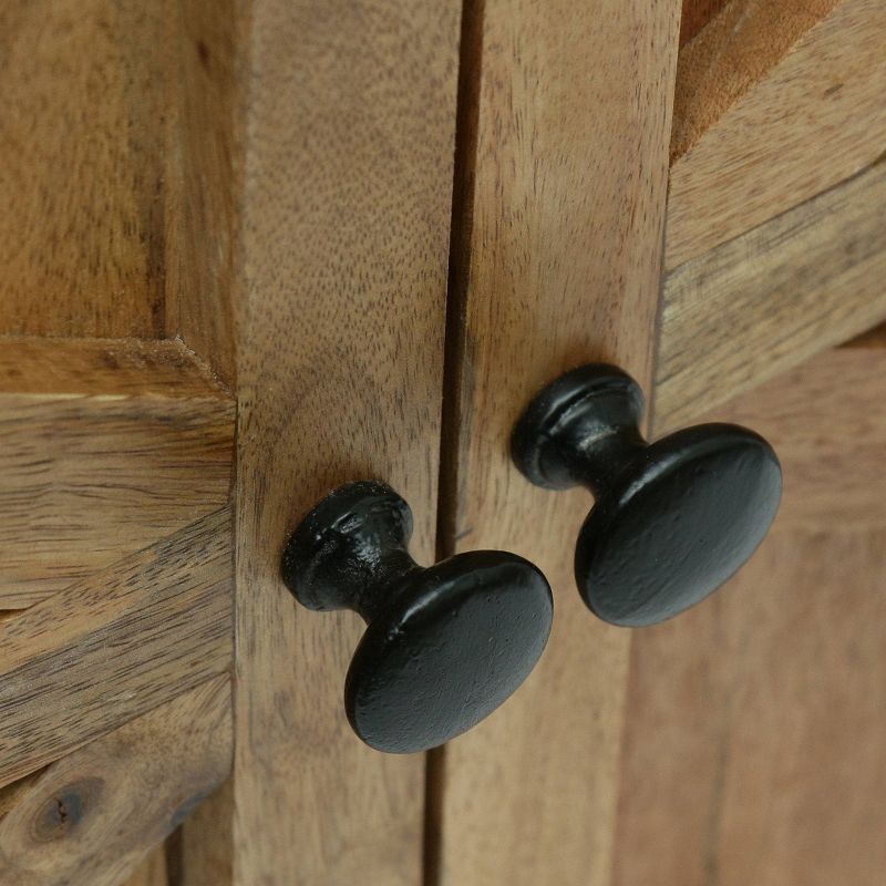 Sula Farmhouse Handcrafted Mango Wood 2 Door Cabinet Natural - Christopher Knight Home