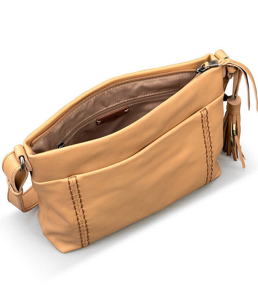 The Sak Melrose Top Zip Embossed Leather Crossbody Bag