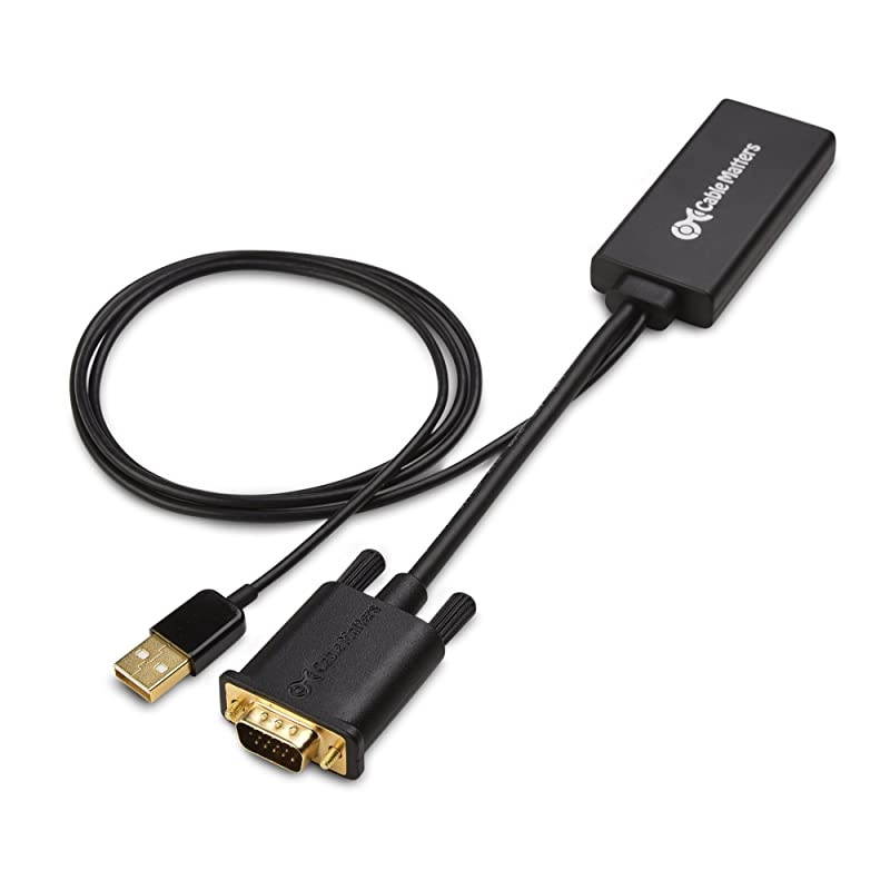 Matters VGA to HDMI Adapter for Monitor and TV VGA to HDMI Converter with Audio Support