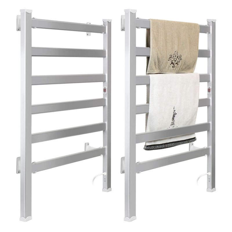 INNOKA 2 in 1 Multifunction Drying Rack Electric Heated Towel Warmer Aluminum Bathroom Stand (Wall Mounted/Freestanding)