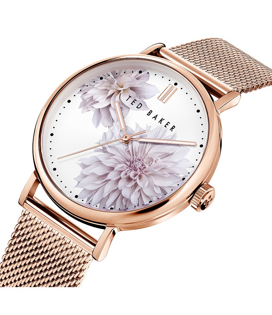 Ted Baker London Phylipa Peonia 3-Hand Mesh Bracelet Watch