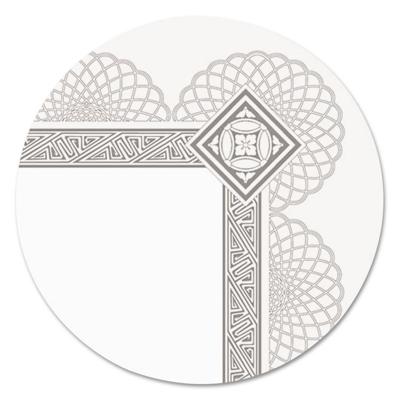 SOUTHWORTH CO. Premium Certificates White Spiro Silver Foil Border 66 lb  8 5 x 11 15/Pack CTP2W