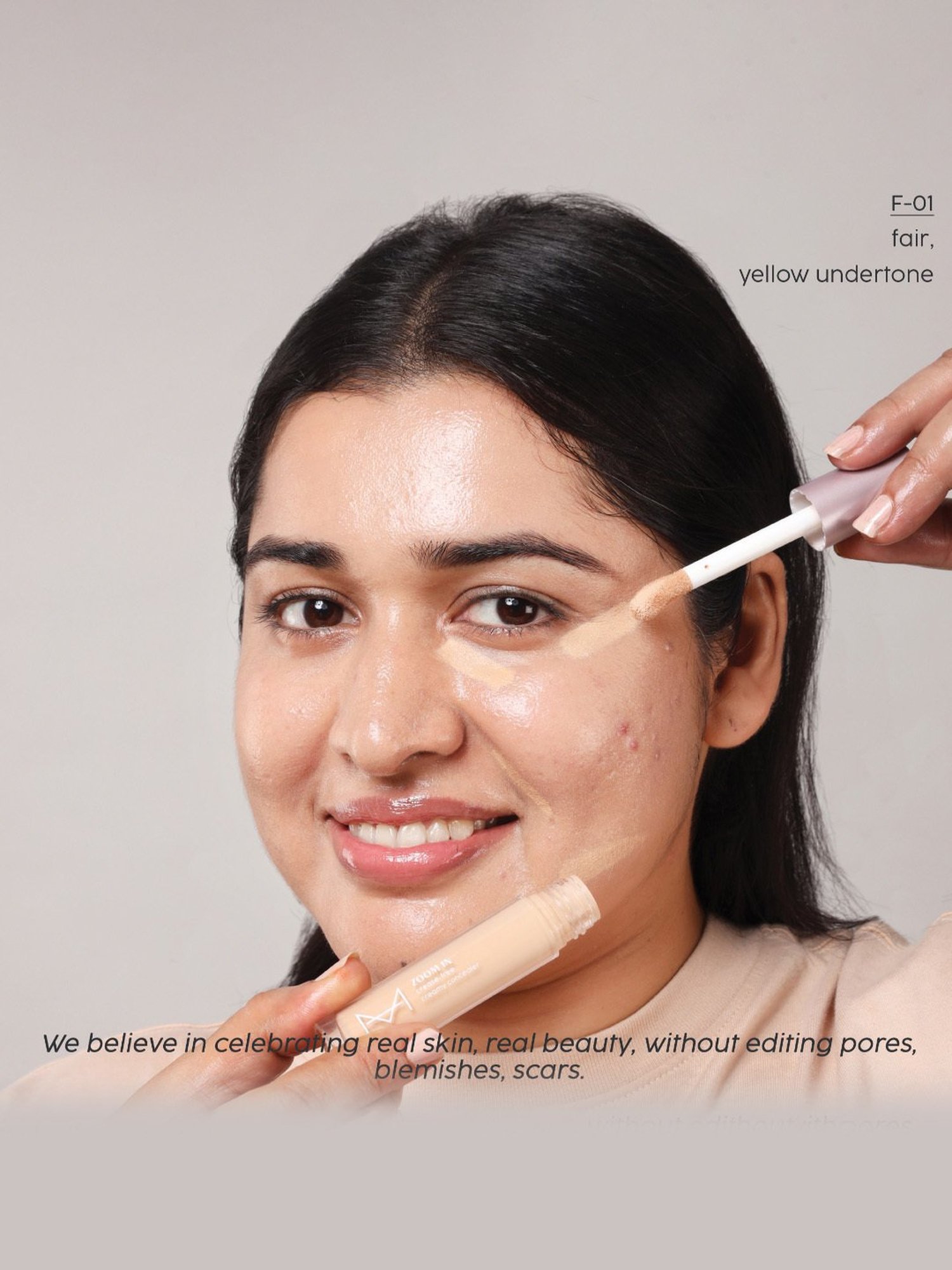 House of Makeup Zoom In Crease-Free Creamy Concealer F01-Fair Skin Tone - 6 ml