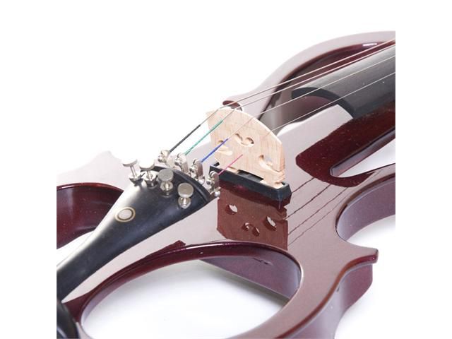 Cecilio 4/4CEVN-1NA 4/4 Full Size Electric Silent Solidwood Violin w/ Ebony Fittings in Style 1 - Metallic Mahogany